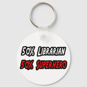 Porte-clés Half Librarian Half Superhero