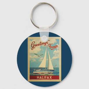 Porte-clés Halifax Keychain Sailboat Vintage Travel Canada