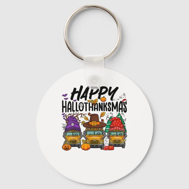 Porte-clés HalloMerciMas Halloween Thanksgiving Noël Sc (Recto)