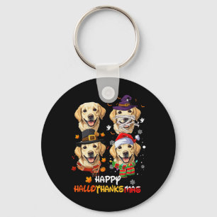 Porte-clés Hallothanksmas de chien du Labrador Halloween Than