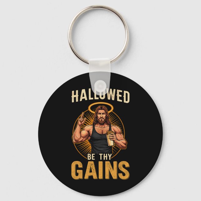 Porte-clés Hallow Be Thains Christian Workout Gym Jesus (Recto)
