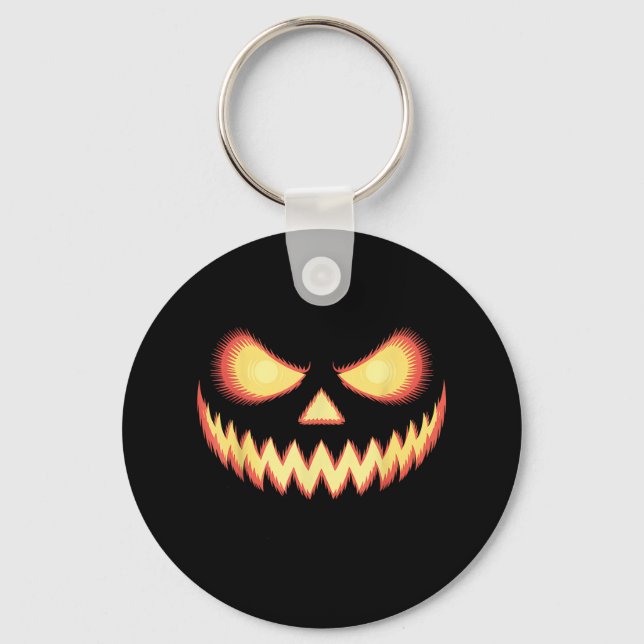 Porte-clés Halloween à la tête de Citrouille sculpté de Jack- (Recto)