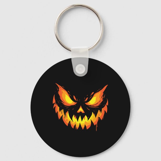 Porte-clés Halloween à la tête de Citrouille sculpté de Jack- (Recto)