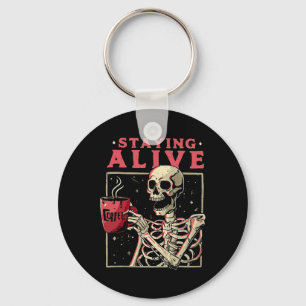Porte-clés Halloween amusant Rester en vie Café Skeleton Séjo