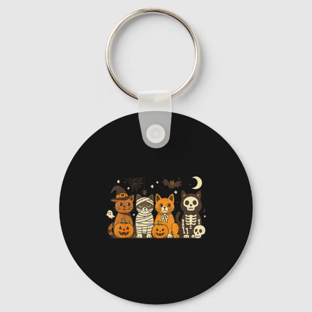Porte-clés Halloween Cat Costumes Ghost Witch Mummy Men Women (Recto)