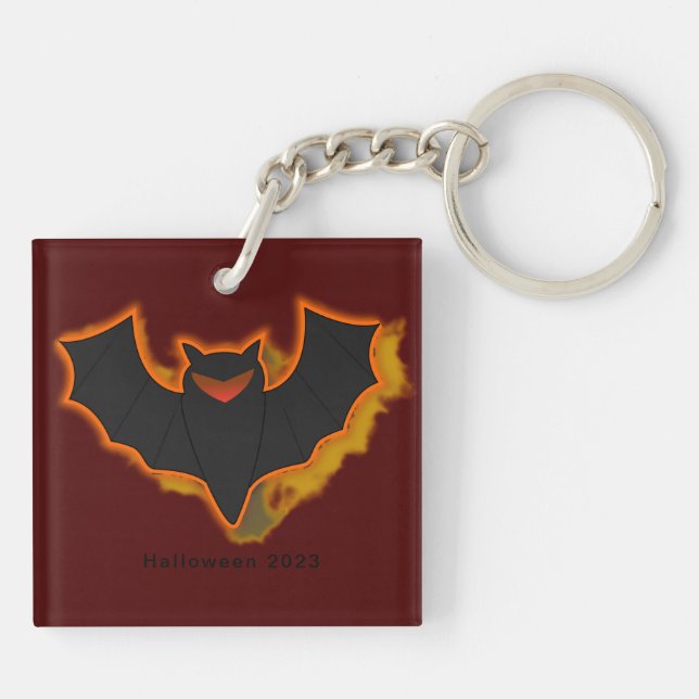 Porte-clés Halloween Chauve-souris effrayante | Th (Dos)