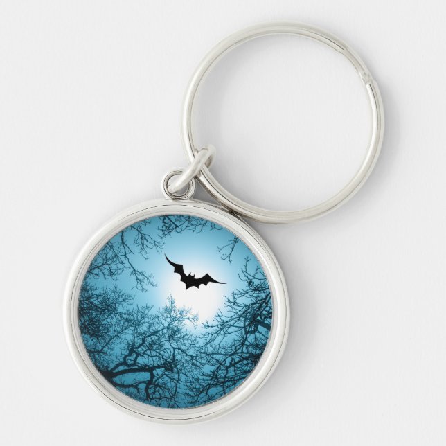 Porte-clés Halloween chauve-souris nuit sombre personnalisabl (Devant)