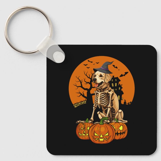 Porte-clés Halloween Chien Golden Retriever (Recto)