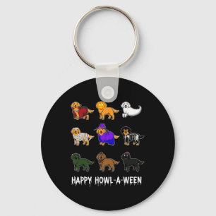 Porte-clés Halloween Chien Golden Retriever Happy Howl-o-we