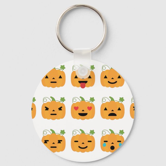Porte-clés halloween citrouille emojis (Recto)