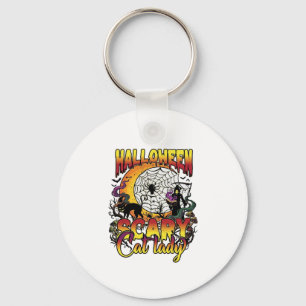 Porte-clés Halloween Dame de chat effrayante Faucheuse Lune M
