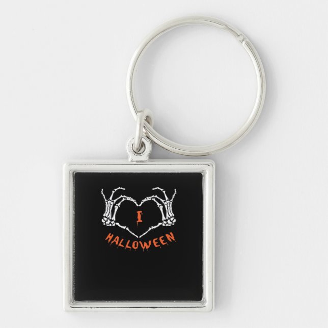 Porte-clés Halloween de Slogan. Geste Cardiaque En Squelette (Devant)