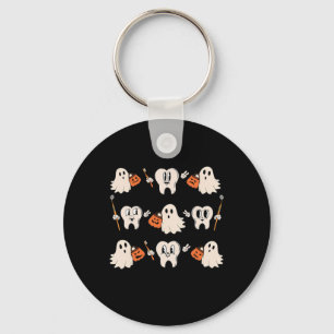 Porte-clés Halloween Dentiste Dental Dental Teintures Ghost P