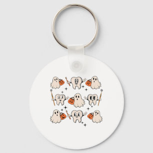 Porte-clés Halloween Dentiste Dental Dental Teintures Ghost P