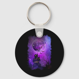 Porte-clés Halloween éffrayant Maison Hantée Ts Et Lune De Sa