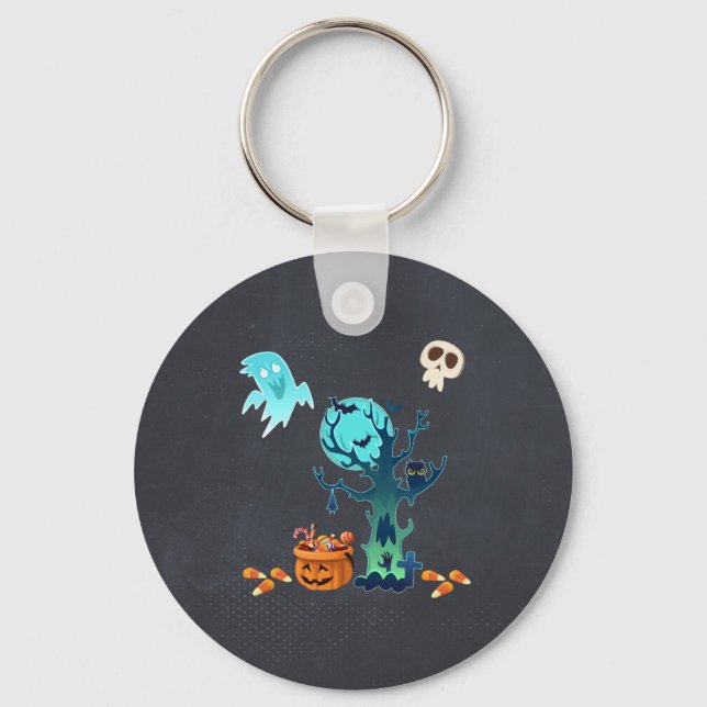 Porte-clés Halloween Épouvantable Créatures Fantômes Chauves- (Recto)