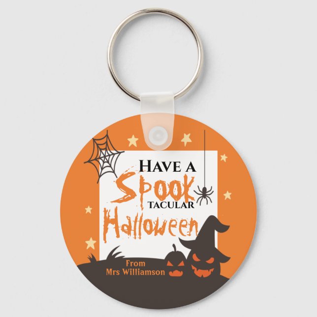 Porte-clés Halloween Épouvantable Orange (Recto)