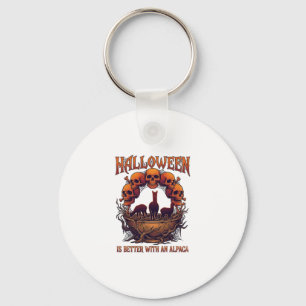 Porte-clés Halloween est meilleur Alpaca crânes orange araign