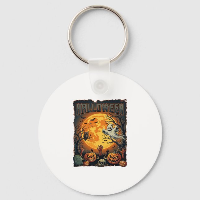 Porte-clés Halloween Fantôme Pleine Lune Jack Lanterns Zombie (Recto)