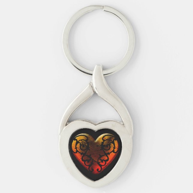 Porte-clés Halloween Filigree Goth Heart Keychain (Devant)