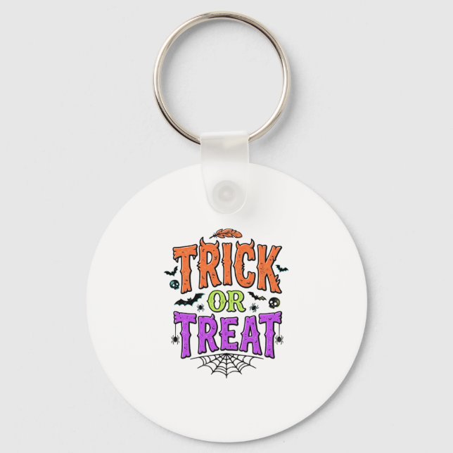 Porte-clés Halloween Friandise Drôle Toile d'araignée Rétro_1 (Recto)