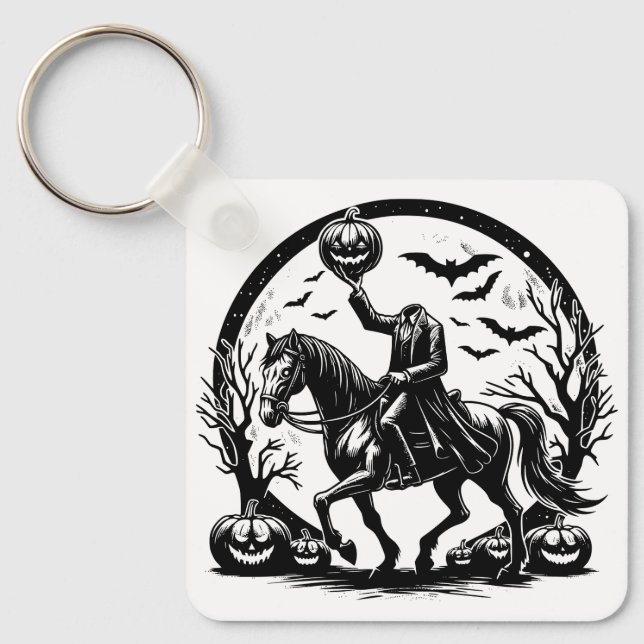 Porte-clés Halloween Halloween Horseman sans tête conception  (Recto)