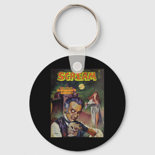 Porte-clés Halloween Horror Vintage Crâne Monster Comique Liv