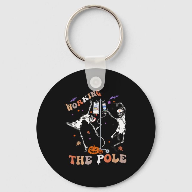 Porte-clés Halloween Icu Er Nurse Working The Le Skeleton Dan (Recto)