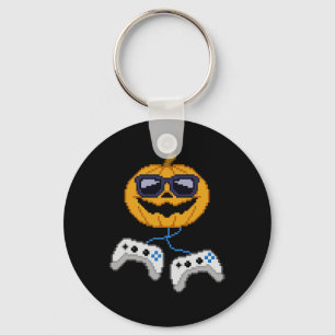 Porte-clés Halloween Jack-o'-lantern Pixeleleled Jeu Gamer Bo