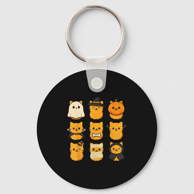 Porte-clés Halloween Kitten Nuggets Food Pun Cat Lover  (Recto)