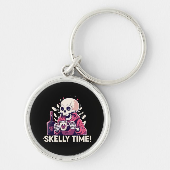 Porte-clés halloween mais c'est l'heure de skelly (Devant)
