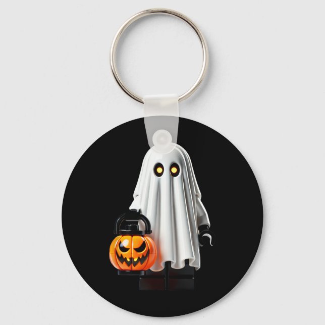 Porte-clés Halloween Master Builder Ghost Kids Building Block (Recto)