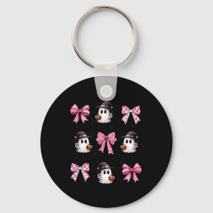 Porte-clés Halloween mignon Fantôme rose coquette vaches ghos