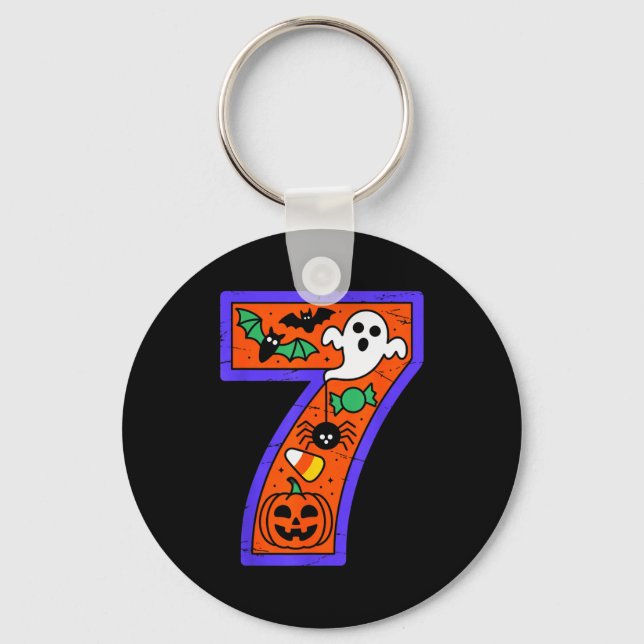 Porte-clés Halloween Number 7 Birthday Pumpkin Ghost Sder Can (Recto)