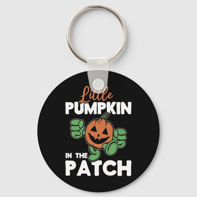 Porte-clés Halloween Petit Citrouille Dans Le Patch I Hallowe (Recto)