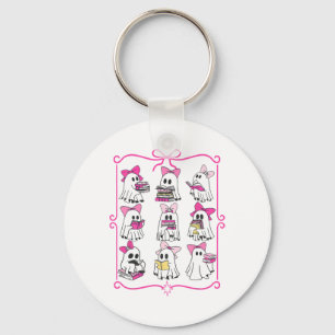 Porte-clés Halloween Pink Ghost Lire plus Livres Éffrayant Bo