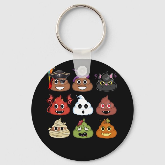 Porte-clés Halloween Poop Emojis Face Citrouille Pirate maman (Recto)