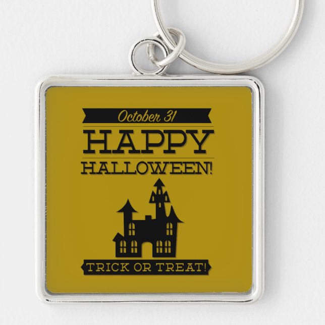 Porte-clés Halloween rétro typographique (Devant)
