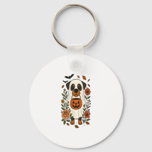 Porte-clés Halloween Rottweiler avec Fleurs