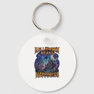Porte-clés Halloween signifie bonheur château hanté sorcière