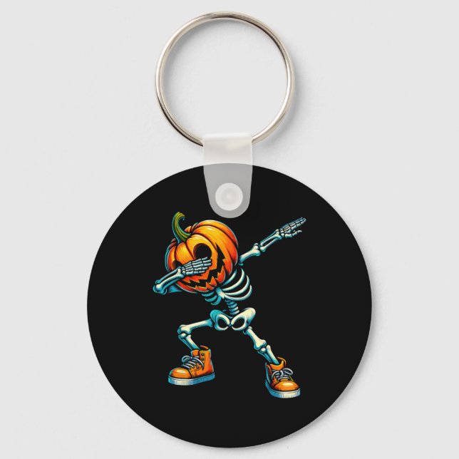 Porte-clés Halloween Skeleton Boys Trick Treat Funny Citrouil (Recto)