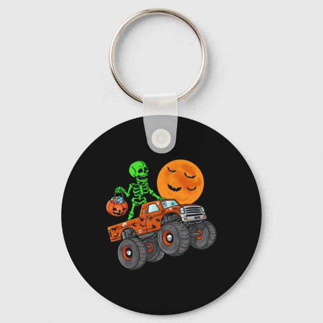 Porte-clés Halloween Skeleton équitation Monster Truck Toddle (Recto)