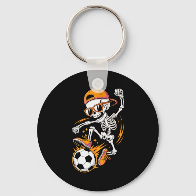 Porte-clés Halloween Skeleton Funny Soccer Shirt For Teens Bo (Recto)
