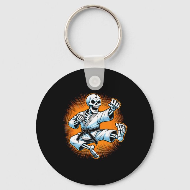 Porte-clés Halloween Skeleton Karaté 1 (Recto)
