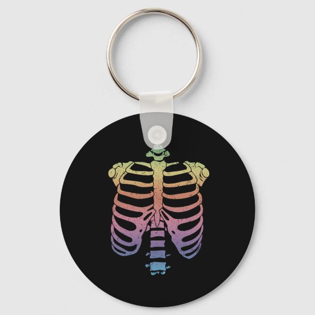 Porte-clés Halloween Skeleton Rib Cage Zombie Costume Tee (Recto)