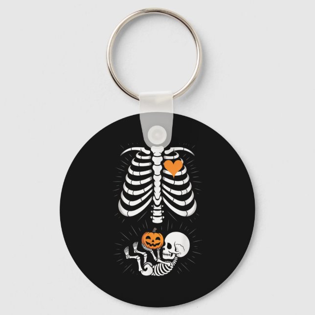 Porte-clés Halloween Squelette Bébé Cage Thoracique Maternité (Recto)