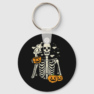 Porte-clés Halloween Squelette Citrouille Automne Café Fun Co