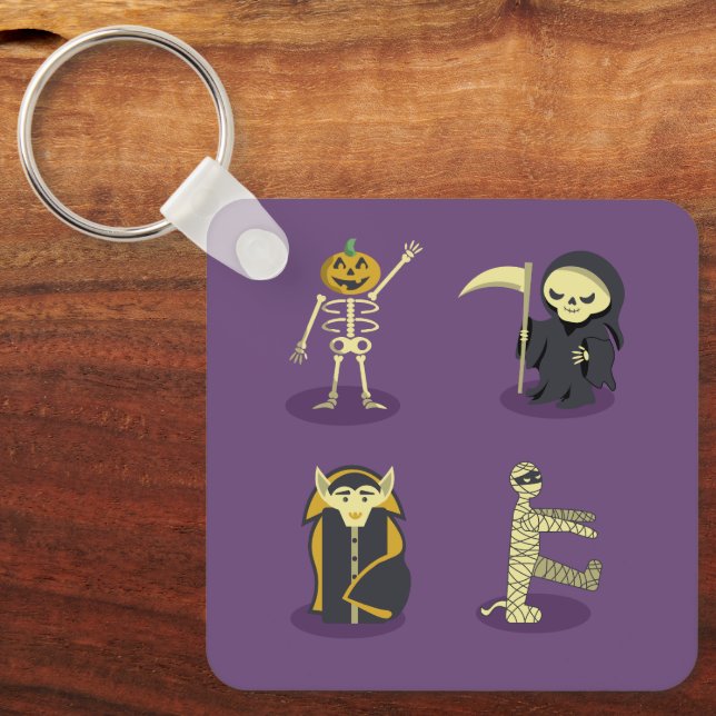 Porte-clés Halloween Squelette Dracula Mummy Griffe Reaper (Recto)