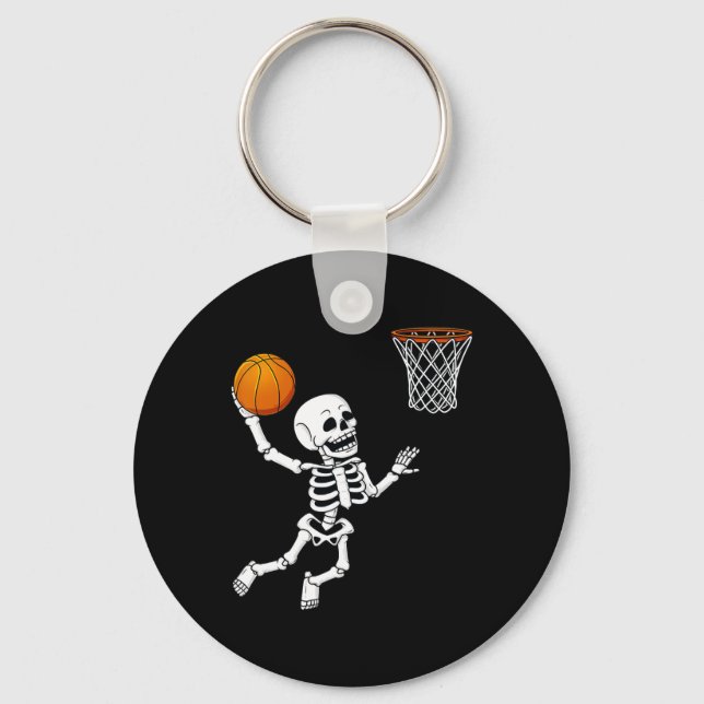 Porte-clés Halloween Squelette Dunking Basketball Garçons Fil (Recto)