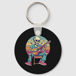 Porte-clés Halloween Squelette Jouer Guitare Rock Et Roll Nd